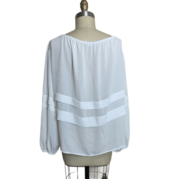 0394 Club Monaco white ruffle sleeve M - Picture 4 of 4